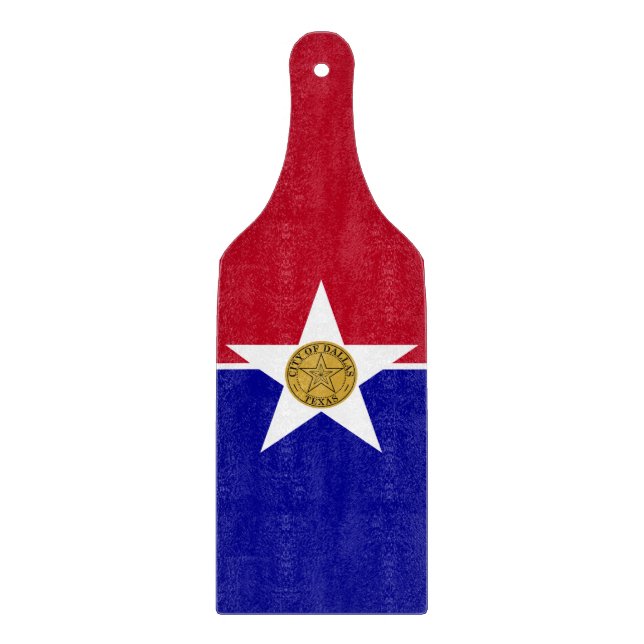 Glass cutting board paddle flag of Dallas (Front)