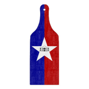 Glass cutting board paddle flag of San Antonio