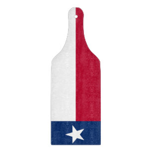Glass cutting board paddle Texas flag