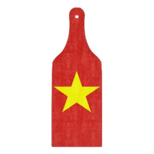Glass cutting board paddle - Vietnam flag
