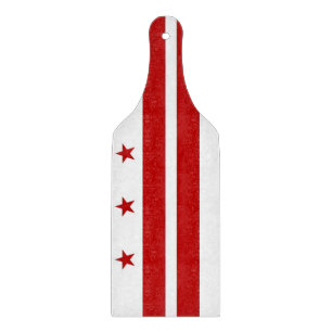 Glass cutting board paddle Washington DC flag