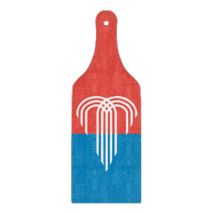 Glass cutting board paddle with flag Kansas City