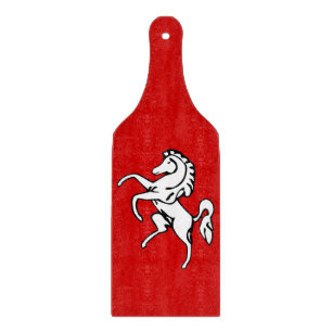 Glass cutting board paddle with flag Kent