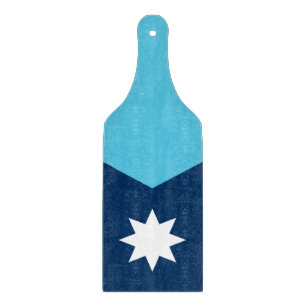 Glass cutting board paddle with flag Minnesota