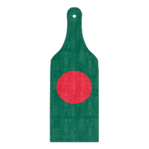 Glass cutting board paddle with flag of Bangladesh