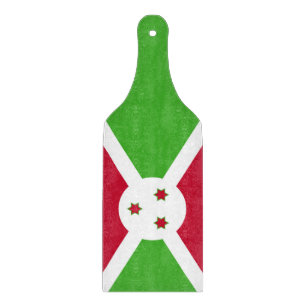 Glass cutting board paddle with flag of Burundi