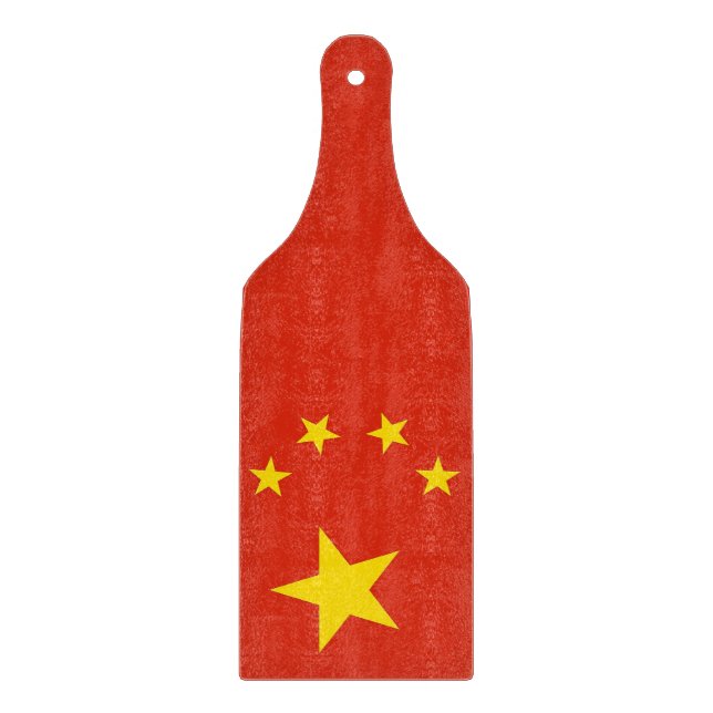 Glass cutting board paddle with flag of China (Front)