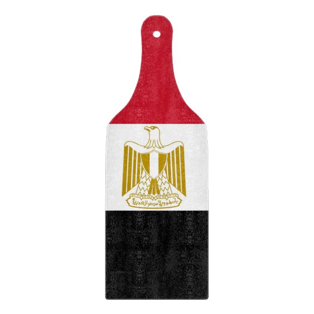 Glass cutting board paddle with flag of Egypt (Front)