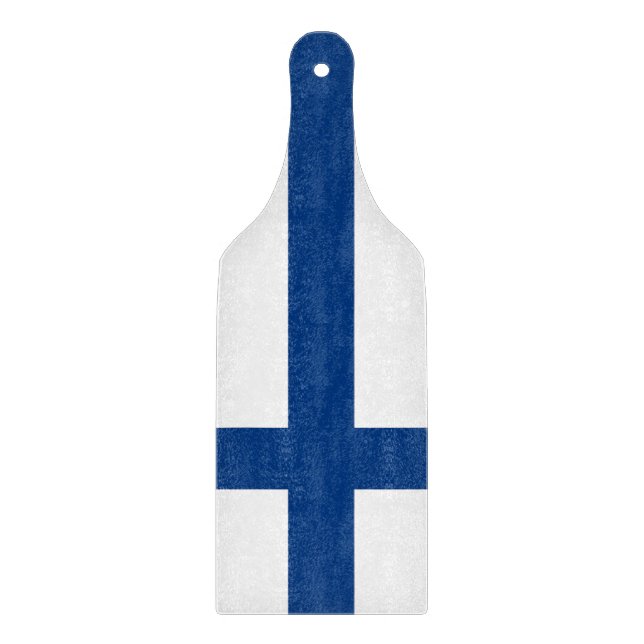 Glass cutting board paddle with flag of Finland (Front)