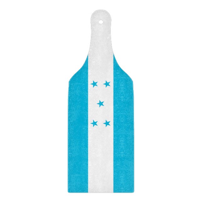 Glass cutting board paddle with flag of Honduras (Front)