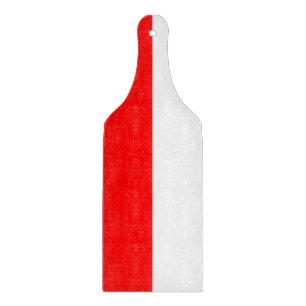 Glass cutting board paddle with flag of Indonesia