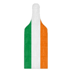 Glass cutting board paddle with flag of Ireland