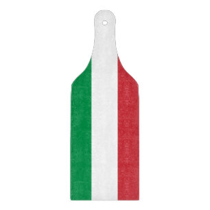 Glass cutting board paddle with flag of Italy