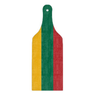 Glass cutting board paddle with flag of Lithuania