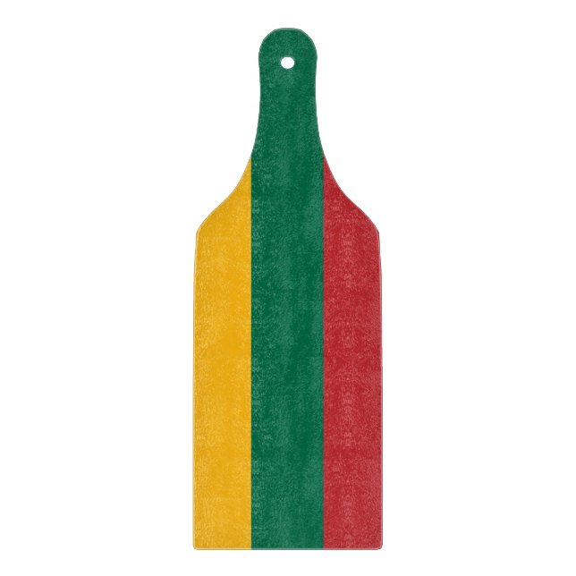 Glass cutting board paddle with flag of Lithuania (Front)