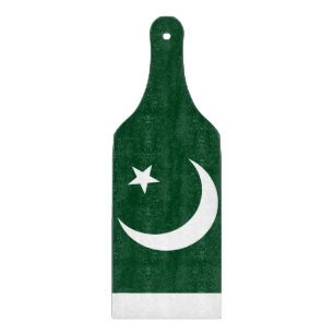 Glass cutting board paddle with flag of Pakistan