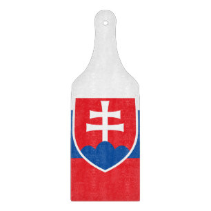 Glass cutting board paddle with flag of Slovakia