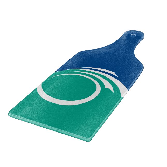 Glass cutting board paddle with flag Ottawa (Corner)