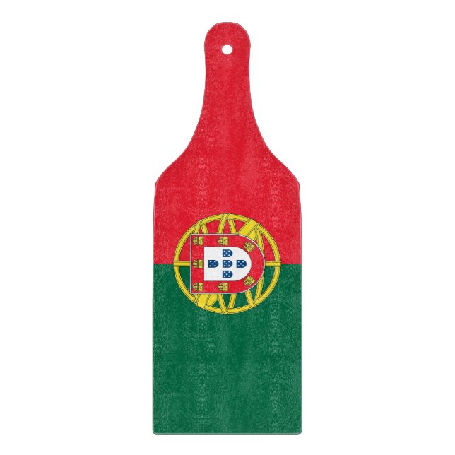 Glass cutting board paddle with Portugal flag (Front)