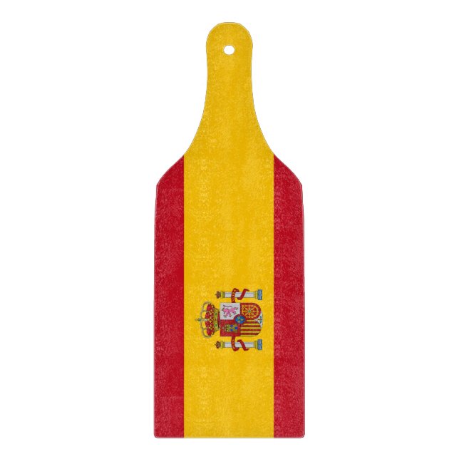 Glass cutting board paddle with Spain flag (Front)