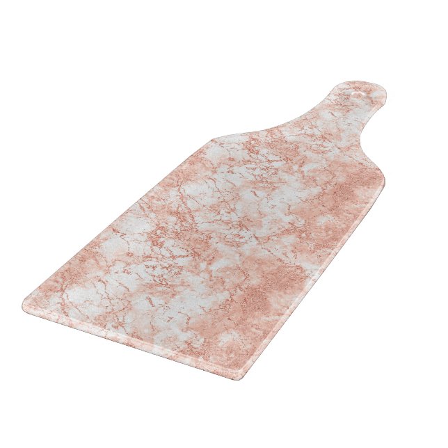Glass Cutting Board - Rose Gold Marble Pattern (Corner)