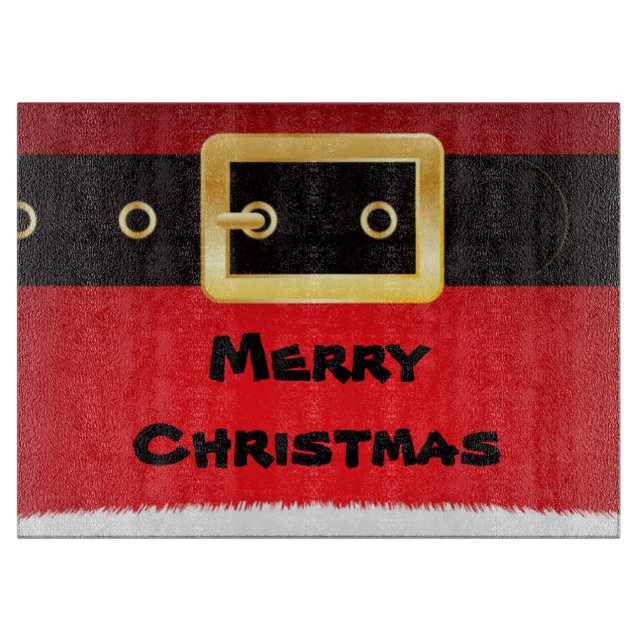 Glass Cutting Board/Santa Suit Board (Front)