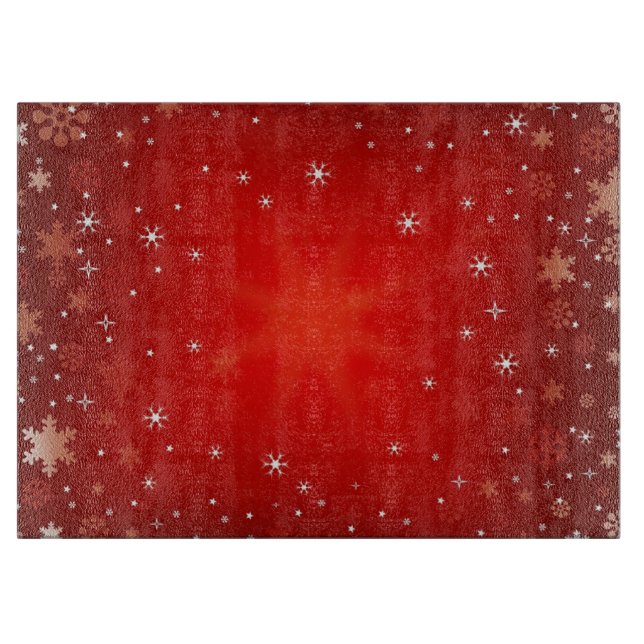 Glass Cutting Board/Snow Flakes Cutting Board (Front)