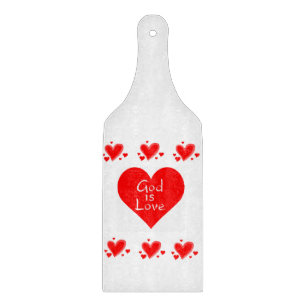 Glass Cutting Board Valentine's Day GOD is LOVE
