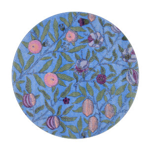 GLASS CUTTING BOARD : WILLIAM MORRIS : POMEGRANATE