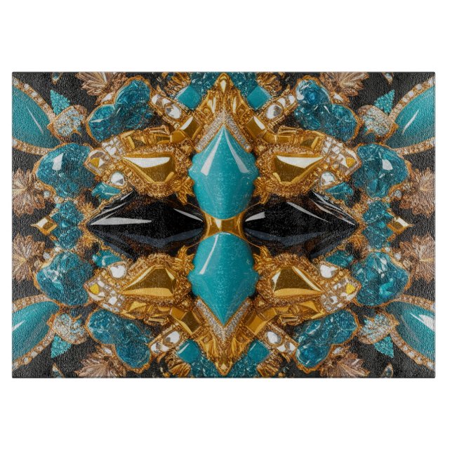 Glass cutting board with Bahamas Colours (Front)