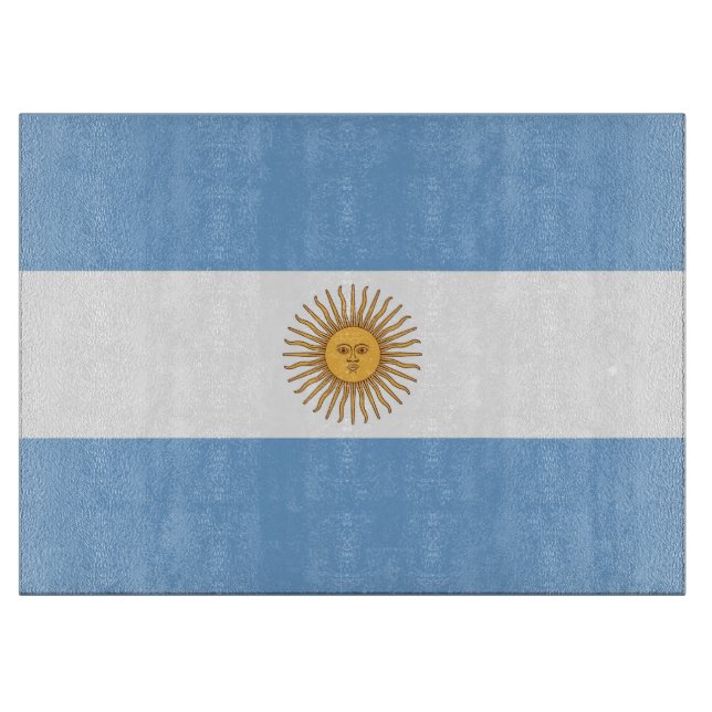 Glass cutting board with Flag of Argentina (Front)