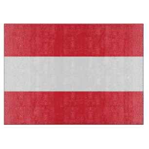 Glass cutting board with Flag of Austria