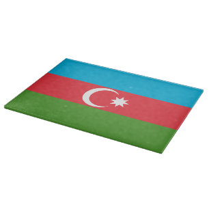 Glass cutting board with Flag of Azerbaijan