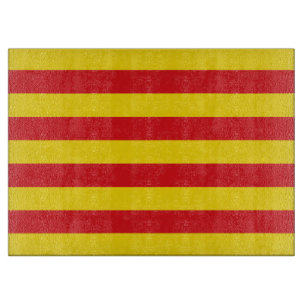 Glass cutting board with Flag of Catalonia