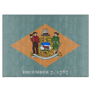 Glass cutting board with Flag of Delaware, USA
