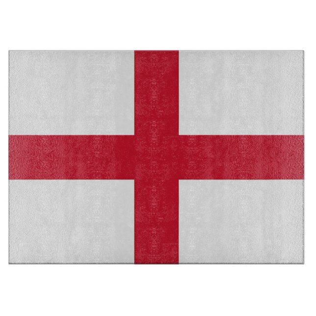 Glass cutting board with Flag of England (Front)