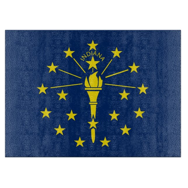 Glass cutting board with Flag of Indiana, USA (Front)
