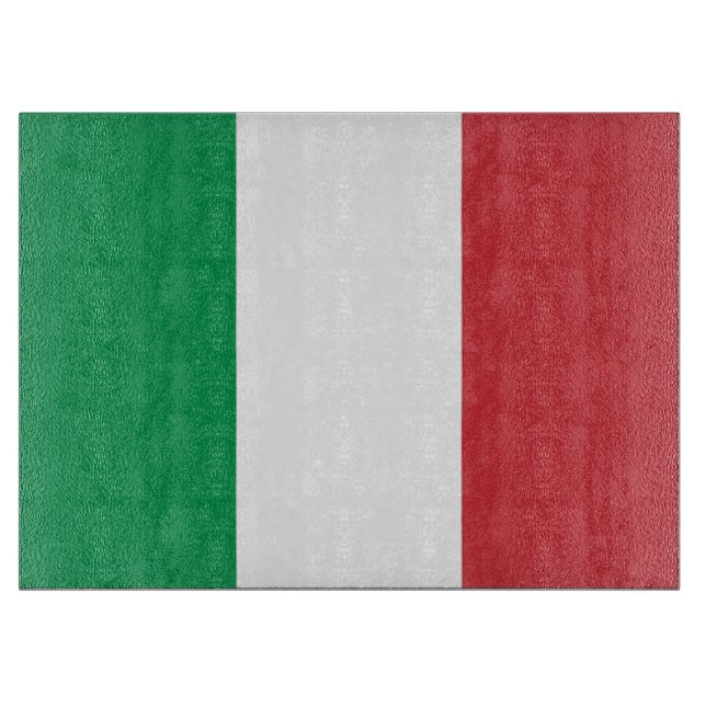Glass cutting board with Flag of Italy (Front)