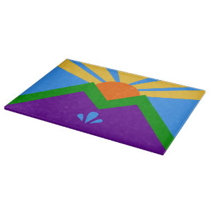 Glass cutting board with Flag of Manitou Springs