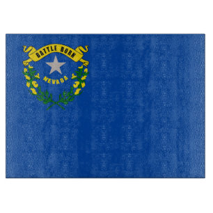 Glass cutting board with Flag of Nevada USA