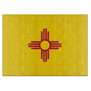 Glass cutting board with Flag of New Mexico, USA
