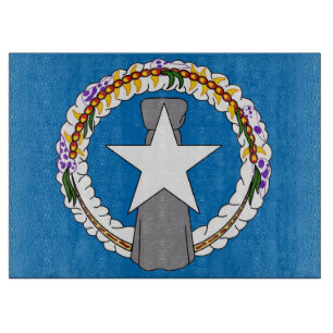 Glass cutting board with Flag of Northern Mariana