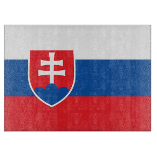 Glass cutting board with Flag of Slovakia