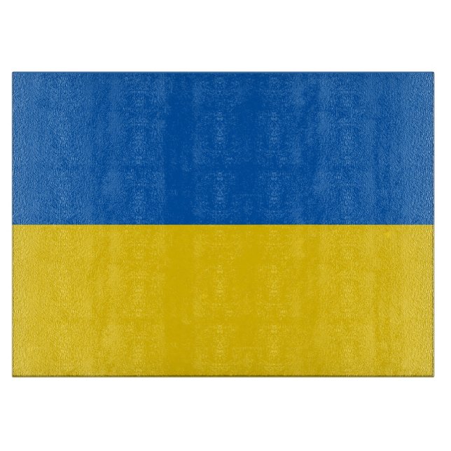 Glass cutting board with Flag of Ukraine (Front)