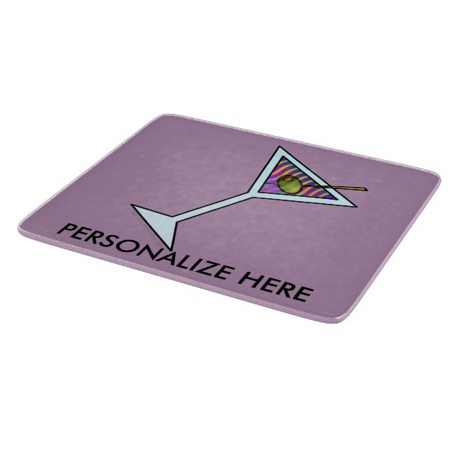 GLASS CUTTING BOARDS - MARTINI DESIGN (Corner)