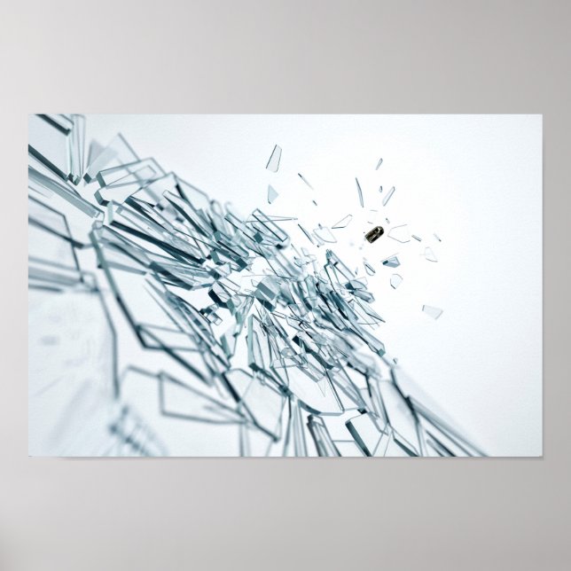 glass damaged by a bullet poster (Front)
