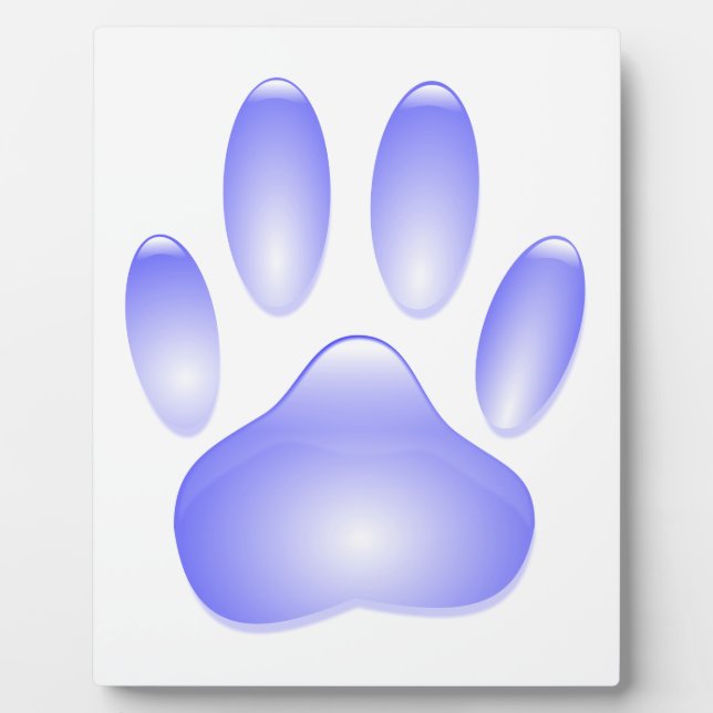 Glass Dog Paw Print Plaque (Front)