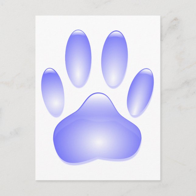 Glass Dog Paw Print Postcard (Front)