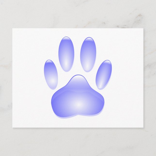 Glass Dog Paw Print Postcard (Front)