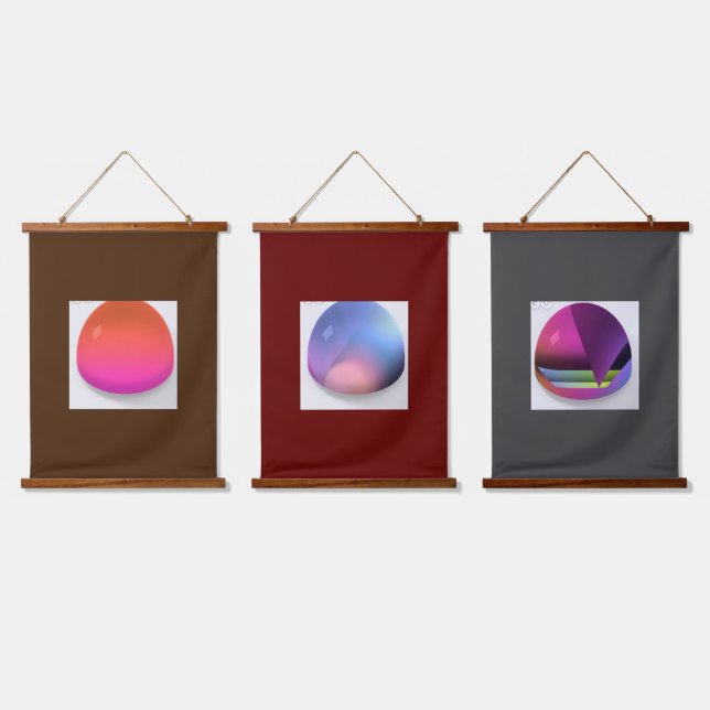 Glass Domes  Series of 3 Hanging Tapestry (Triple)